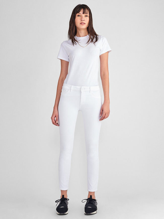 Margaux Mid Rise Ankle Skinny Porcelain