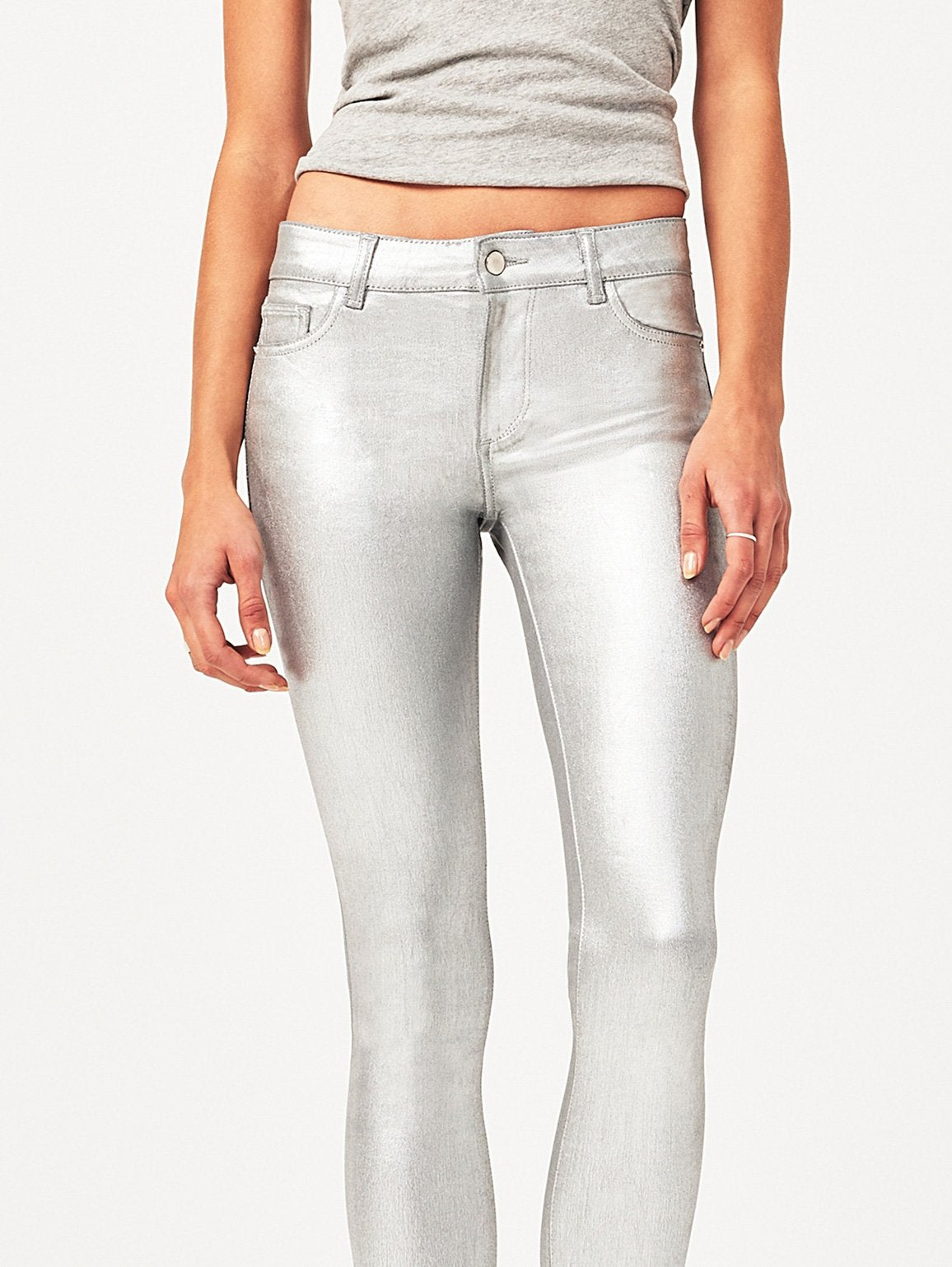 Women - Florence Instasculpt Cropped Flat Silver - DL1961