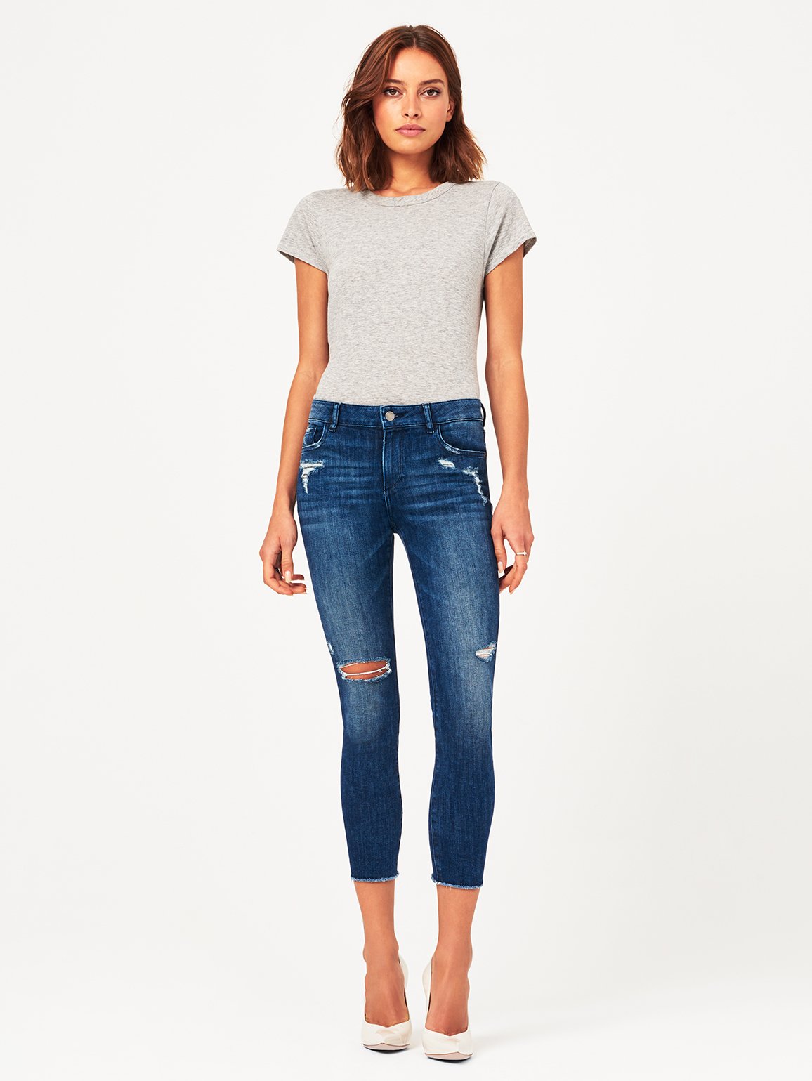 Florence Crop Mid Rise Skinny Slater