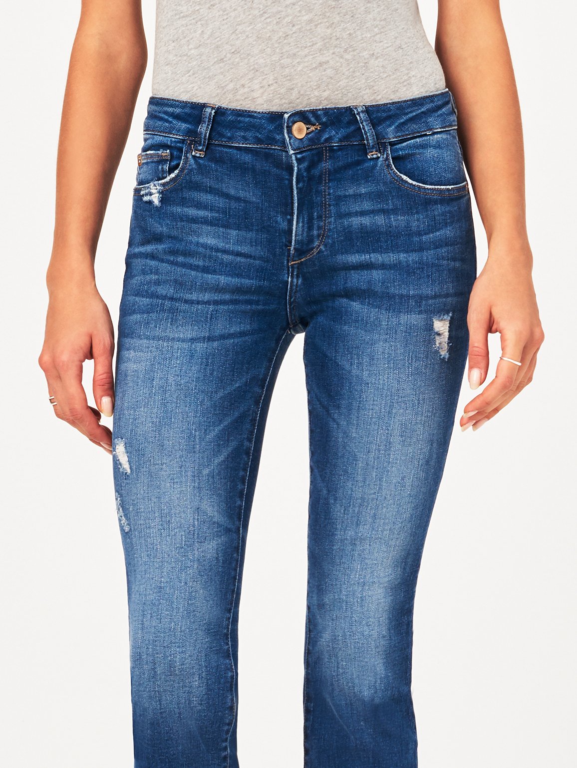 Lara Mid Rise Cropped Flare Elmwood