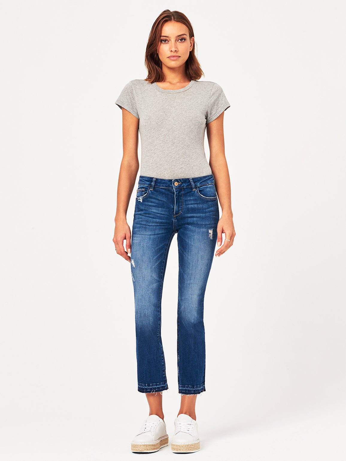 Lara Mid Rise Cropped Flare Elmwood
