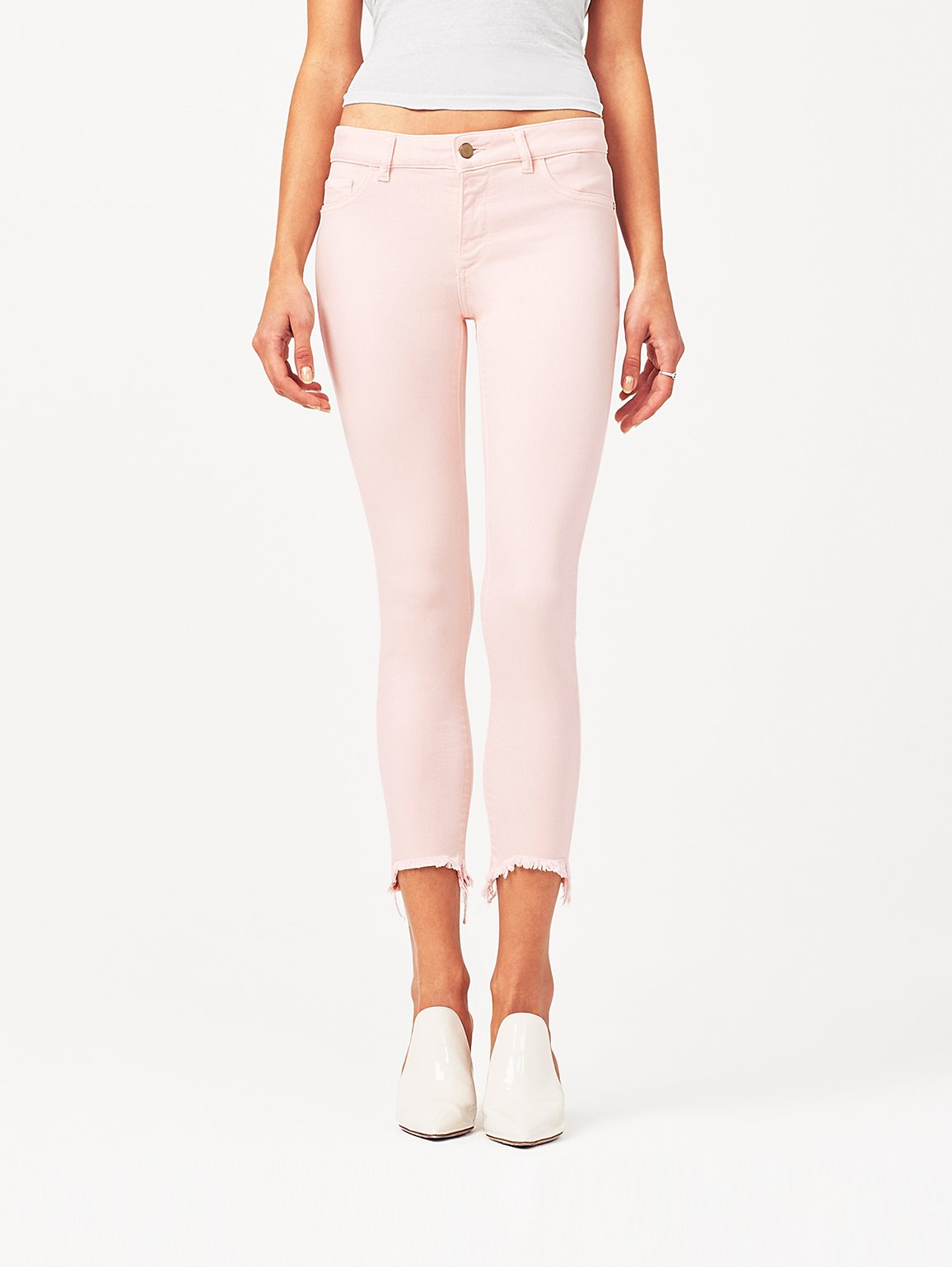 Florence Crop Mid Rise Skinny Blush Pink
