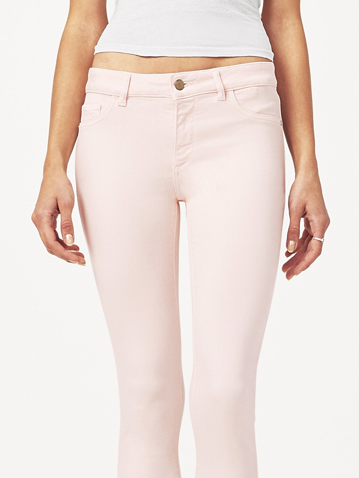 Florence Crop Mid Rise Skinny Blush Pink