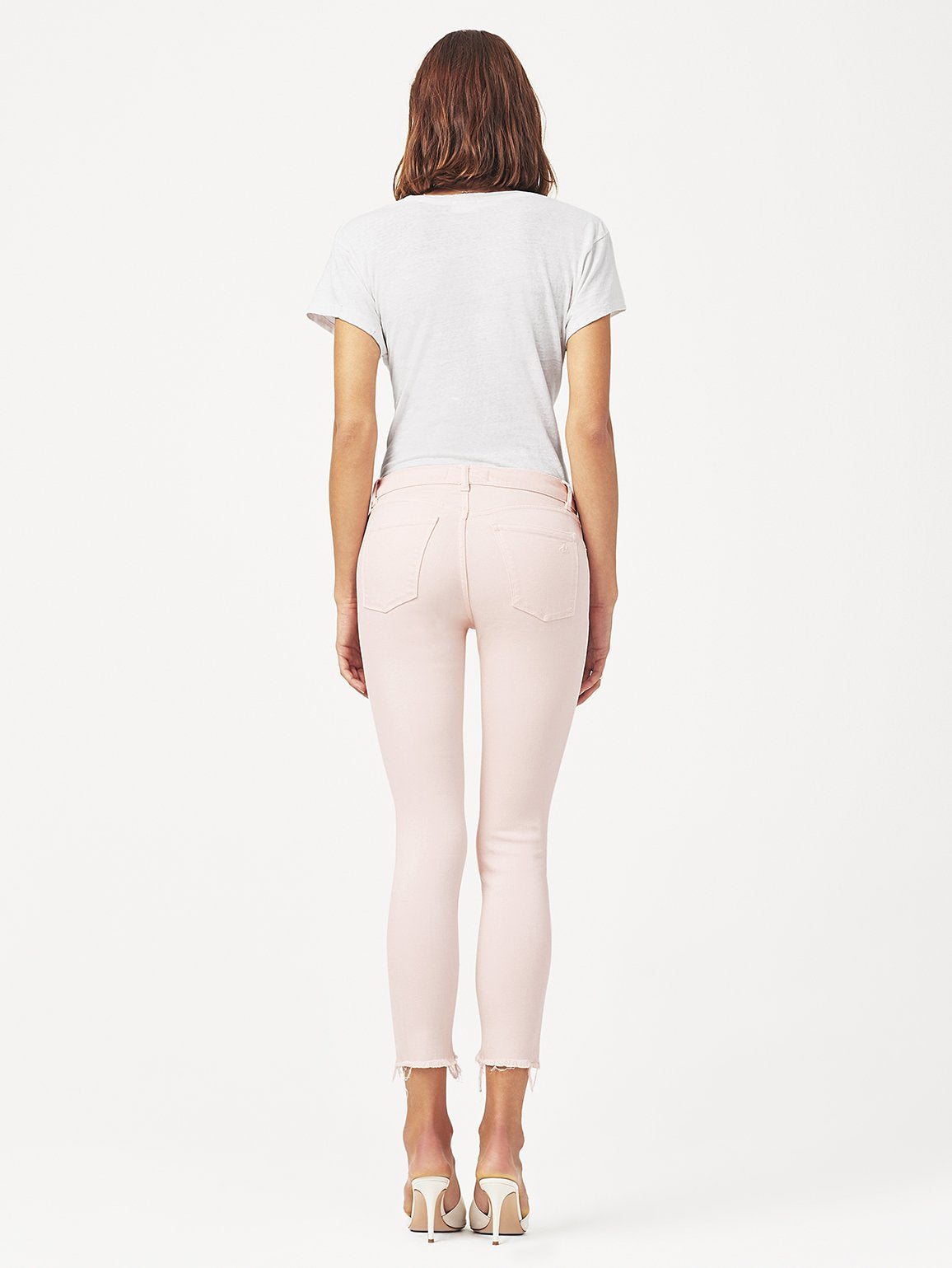 Florence Crop Mid Rise Skinny Blush Pink