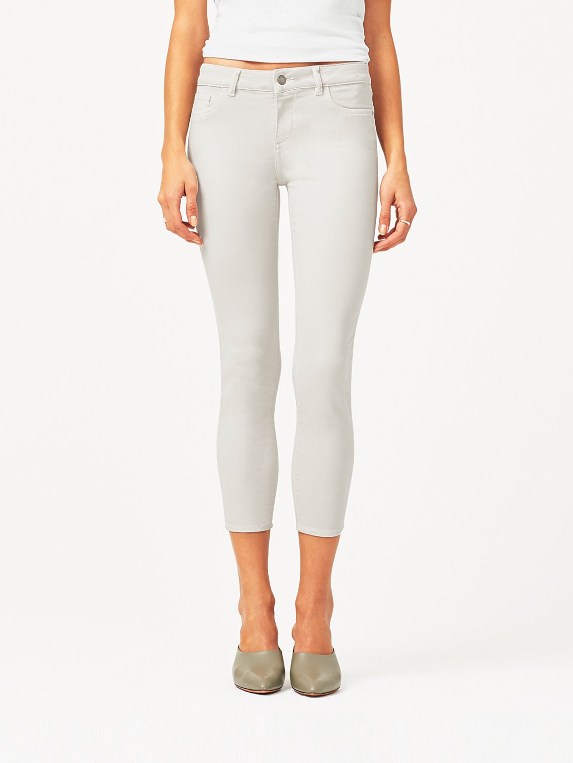 Florence Crop Mid Rise Skinny Bone