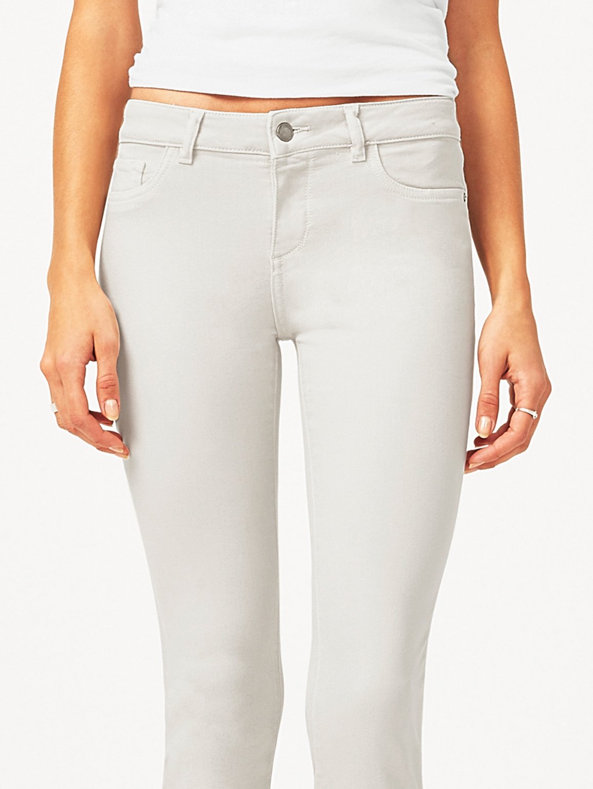 Florence Crop Mid Rise Skinny Bone