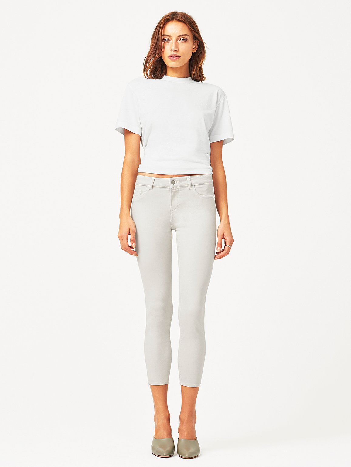 Florence Crop Mid Rise Skinny Bone