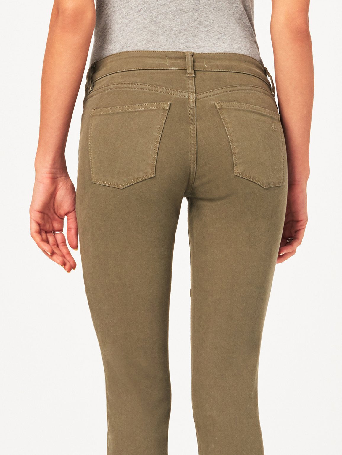 Margaux Mid Rise Ankle Skinny Cargo Green