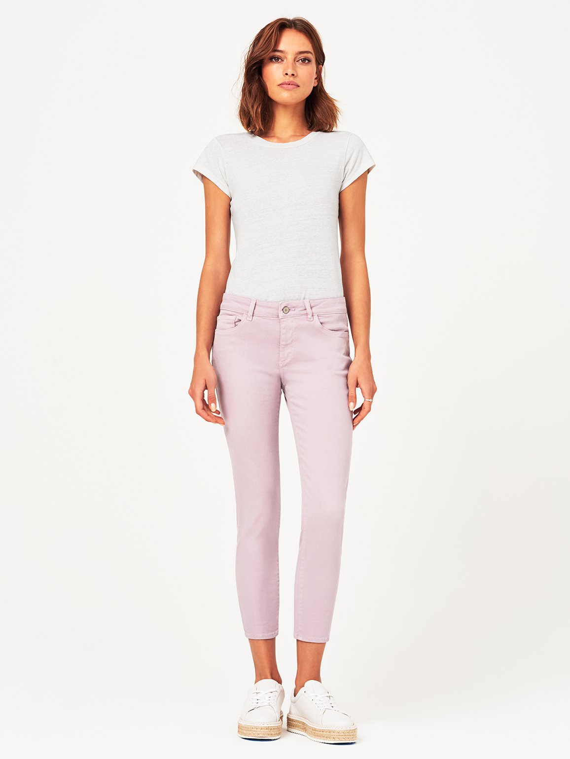 Florence Crop Mid Rise Skinny Magnolia