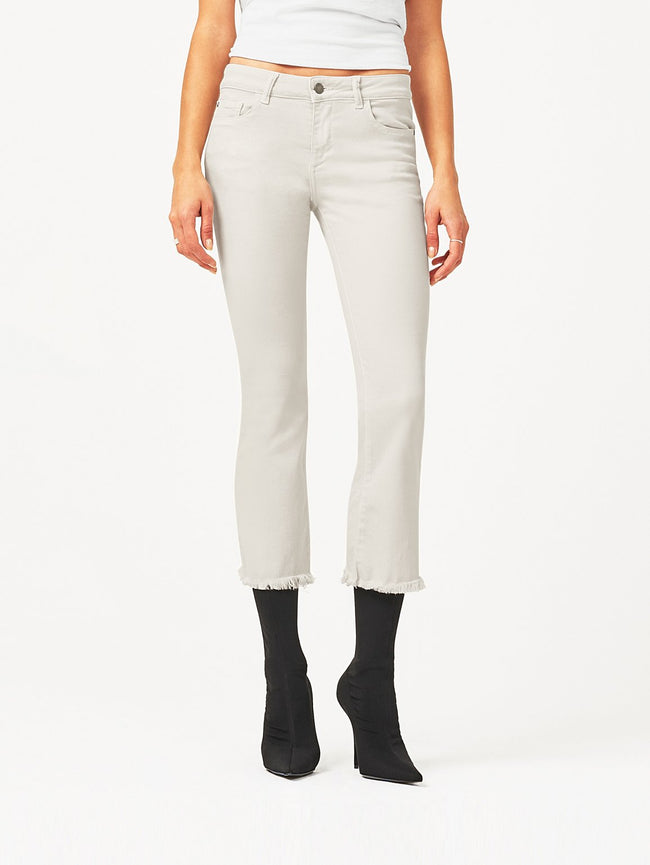 Lara Mid Rise Cropped Flare Bone