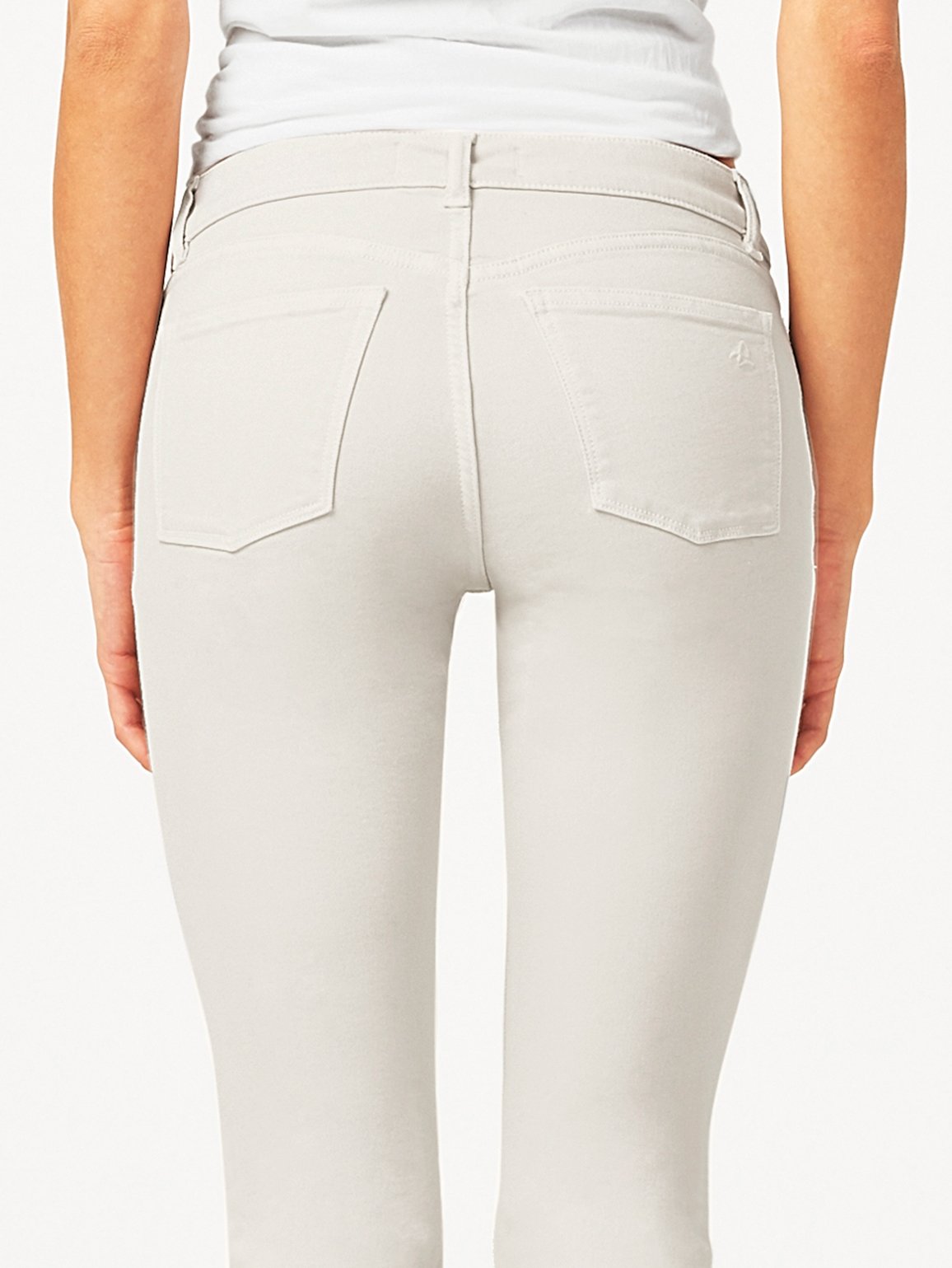 Lara Mid Rise Cropped Flare Bone