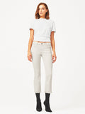 Lara Mid Rise Cropped Flare Bone