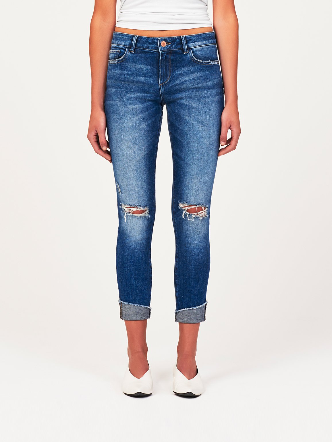 Florence Crop Mid Rise Skinny Harbor