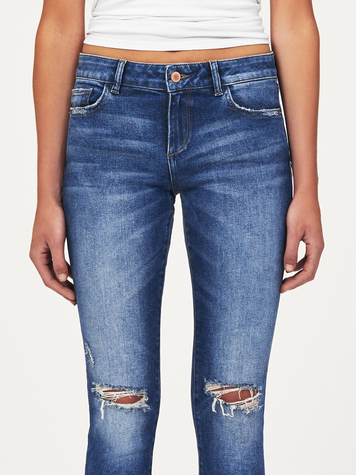 Florence Crop Mid Rise Skinny Harbor