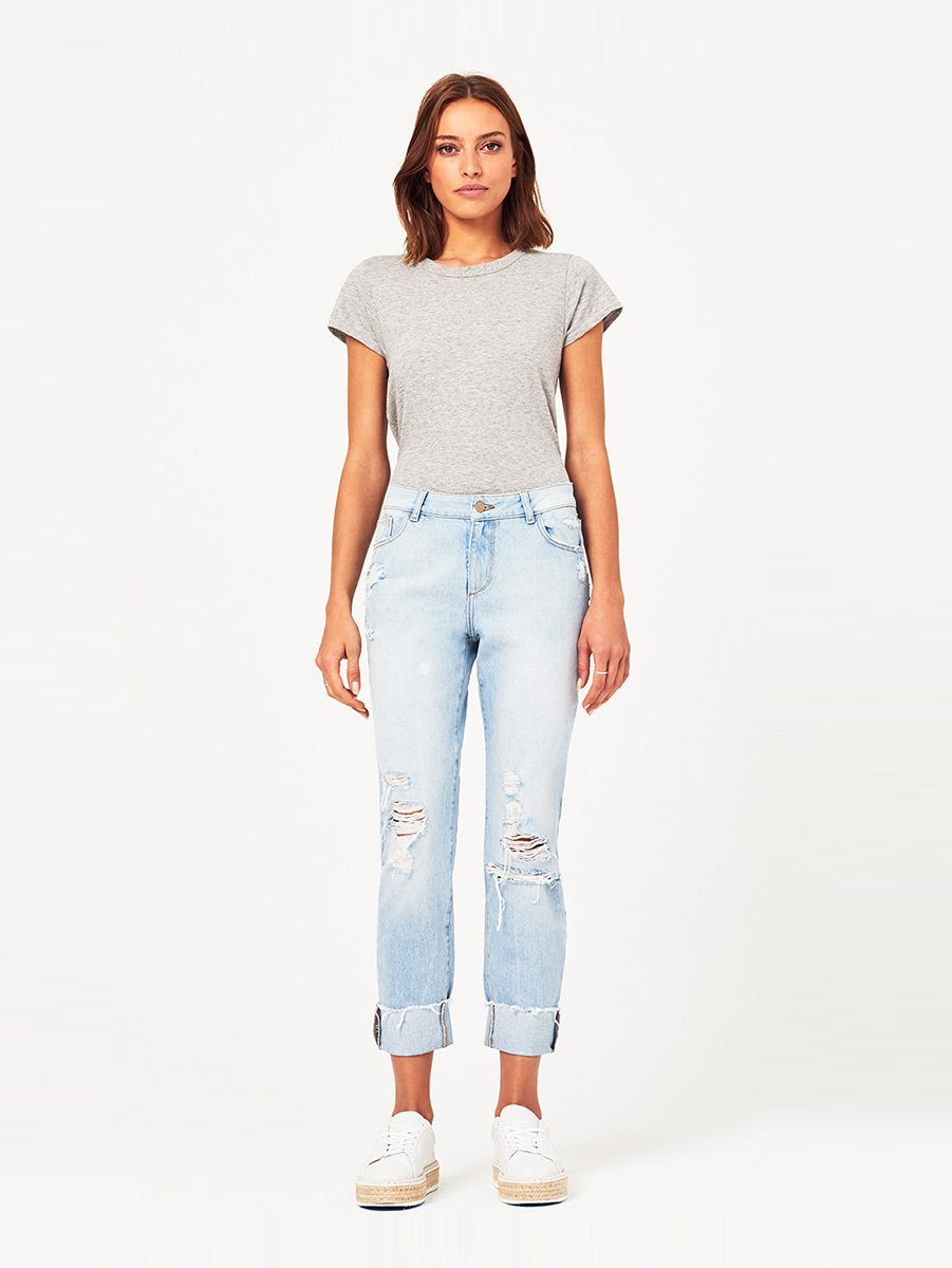 Stevie Mid Rise Slim Boyfriend Drifter