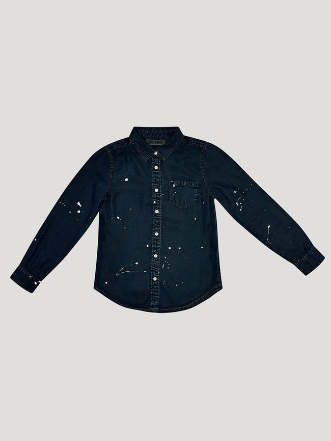 Toddler Girls - Olivia Shirts Black Overdye W. Paint Splatters - DL1961