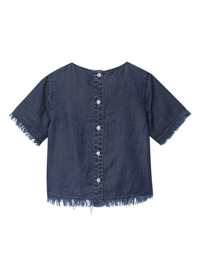 Keira Short Sleeve Tee Dark Rinse