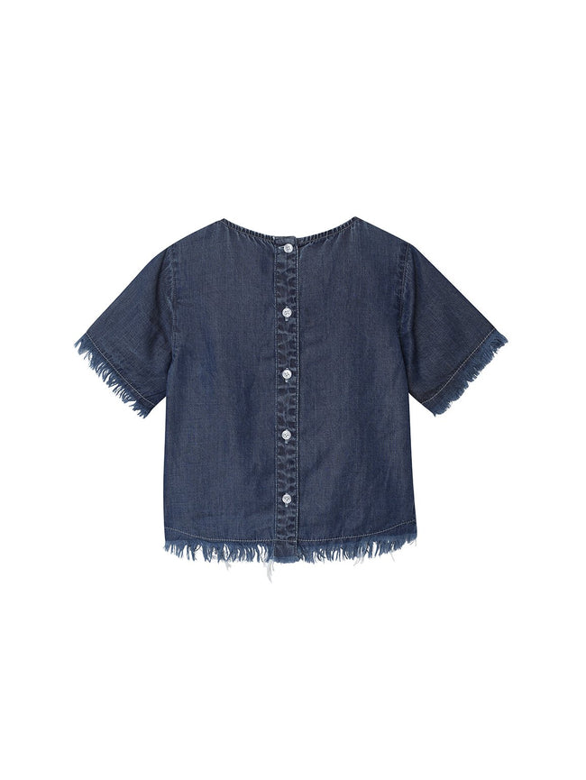 Keira Toddler Short Sleeve Tee Dark Rinse