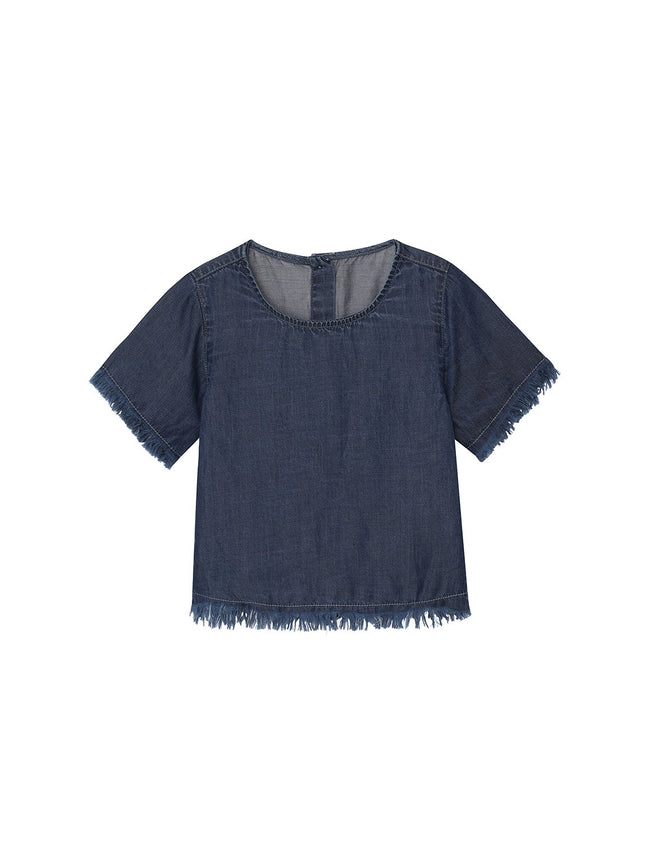 Keira Toddler Short Sleeve Tee Dark Rinse