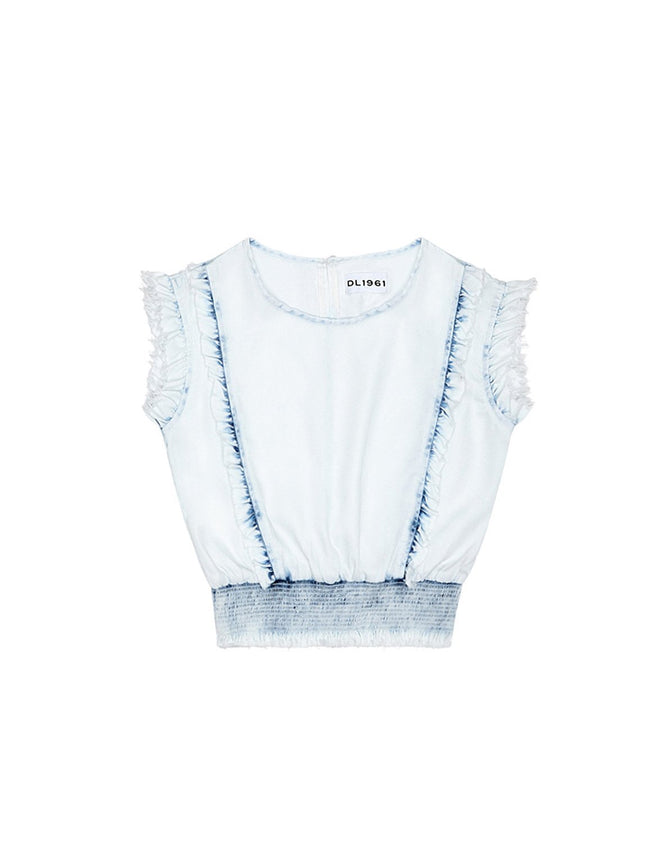 Toddler Girls - Audrey/Tg Ruffle Smocking Waist Top Irregular Bleach - DL1961