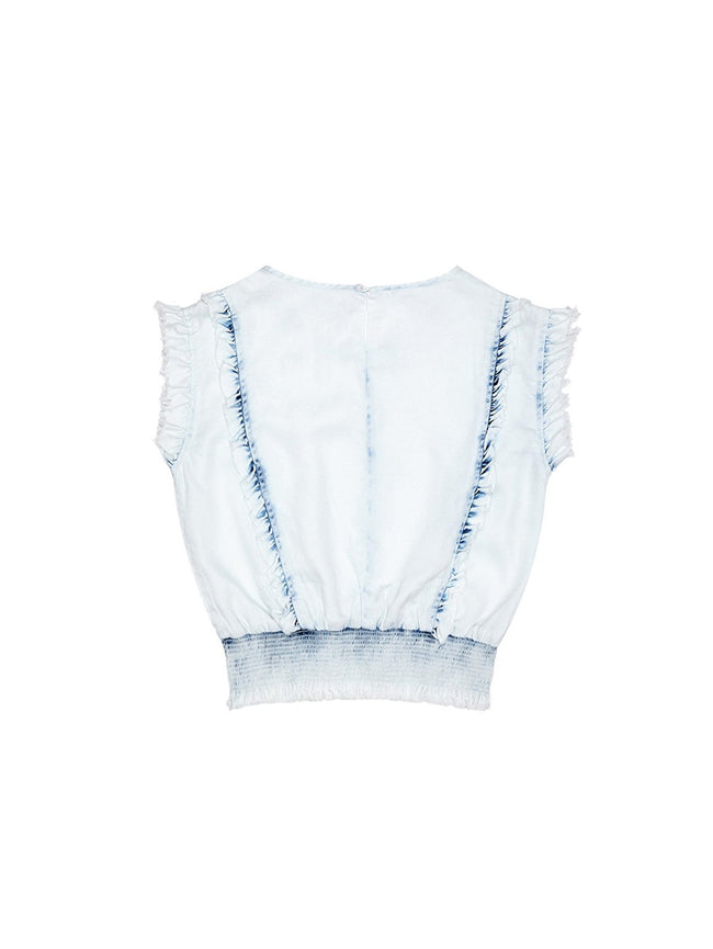 Toddler Girls - Audrey/Tg Ruffle Smocking Waist Top Irregular Bleach - DL1961