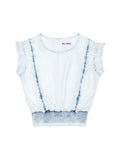 Girls - Audrey/G Ruffle Smocking Waist Top Irregular Bleach - DL1961