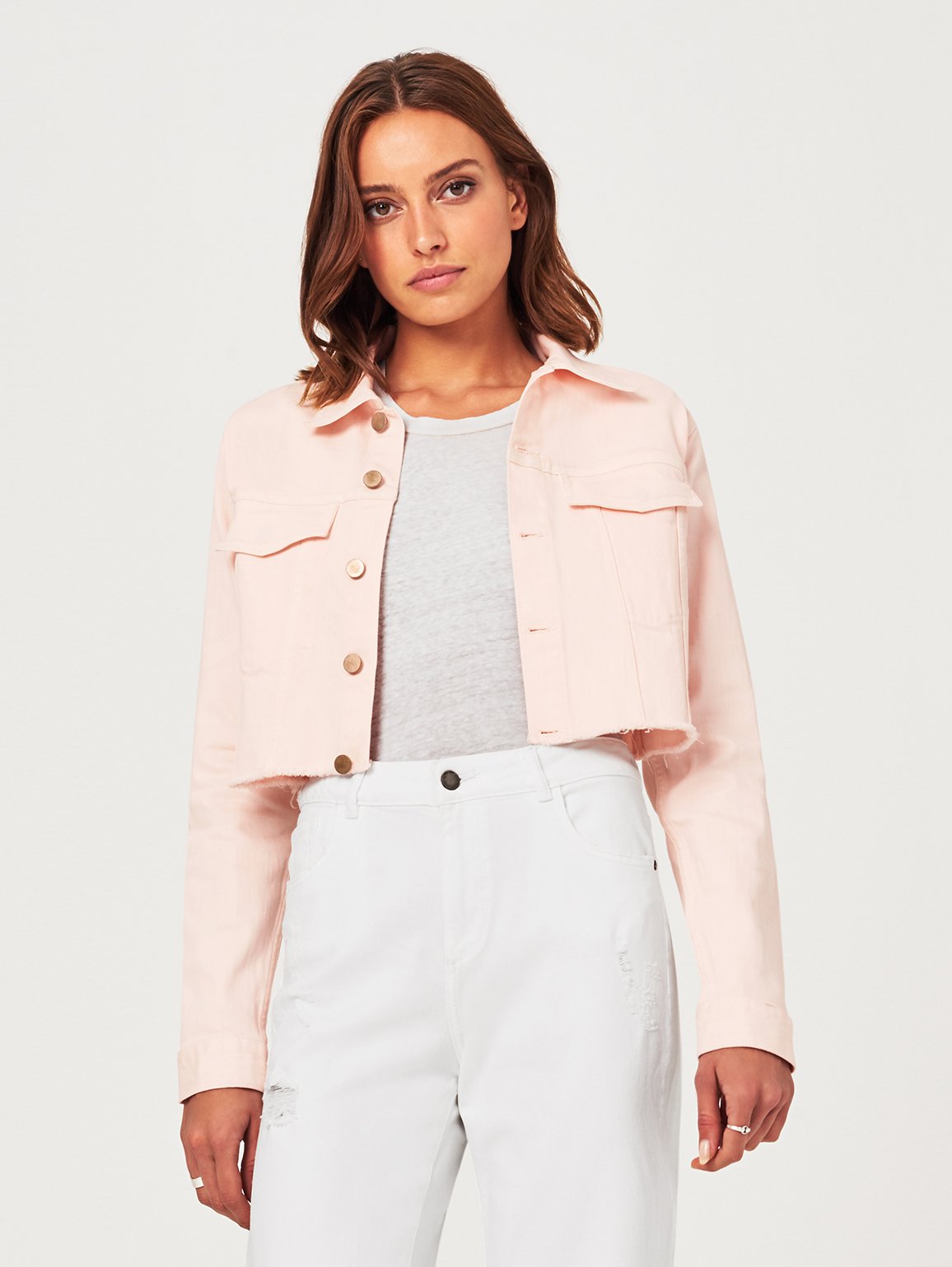 Shawn Cropped Boyfriend Jacket Blush Pink