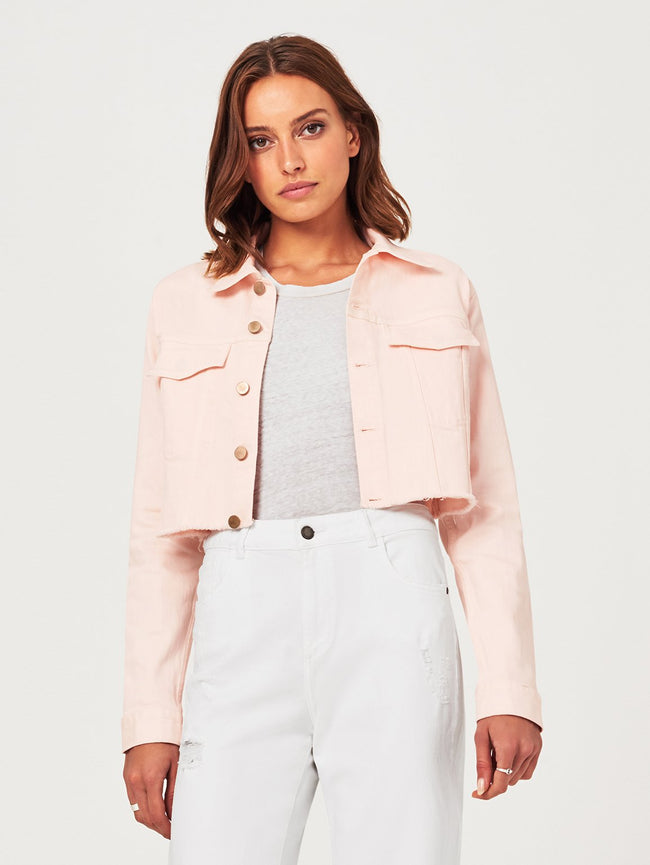 Shawn Cropped Boyfriend Jacket Blush Pink