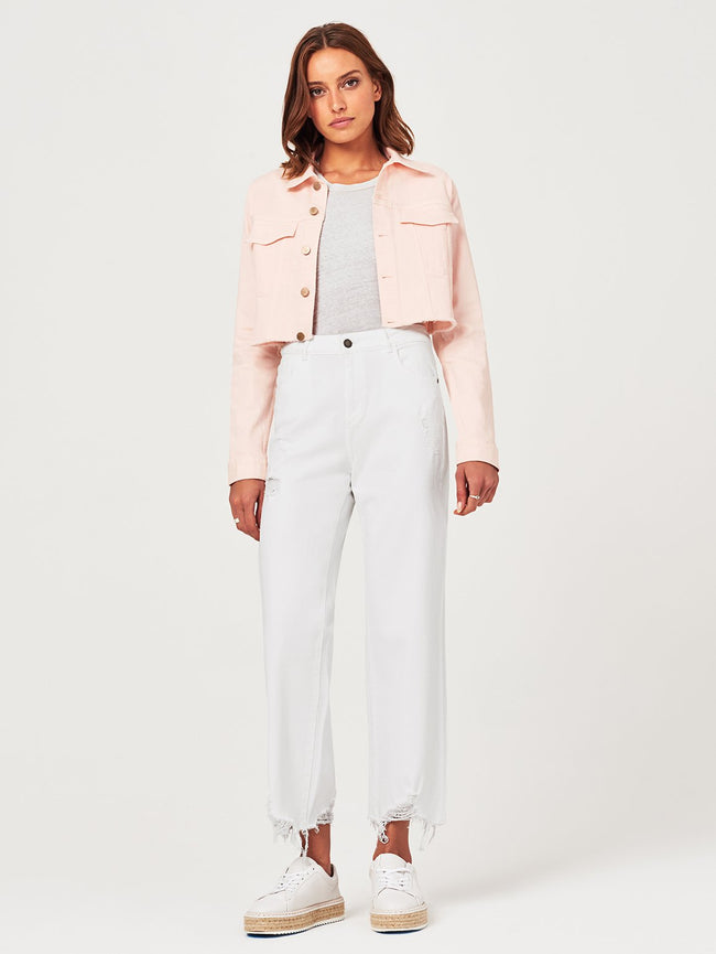 Shawn Cropped Boyfriend Jacket Blush Pink