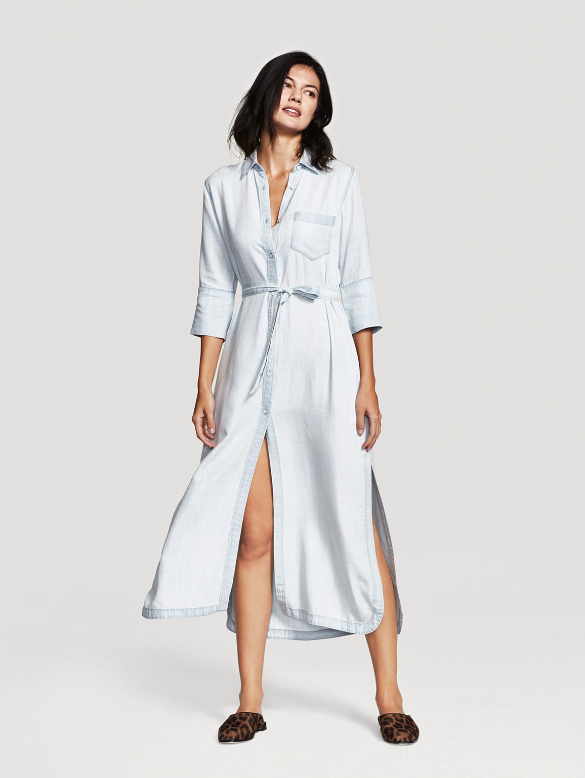 Women Shirt - Fire Island Maxi Dress Bleached - DL1961