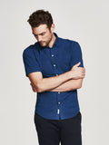 Men Shirt - Bowery & Bleecker Slim Short Sleeve Dark Rise - DL1961