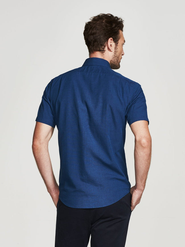 Men Shirt - Bowery & Bleecker Slim Short Sleeve Dark Rise - DL1961
