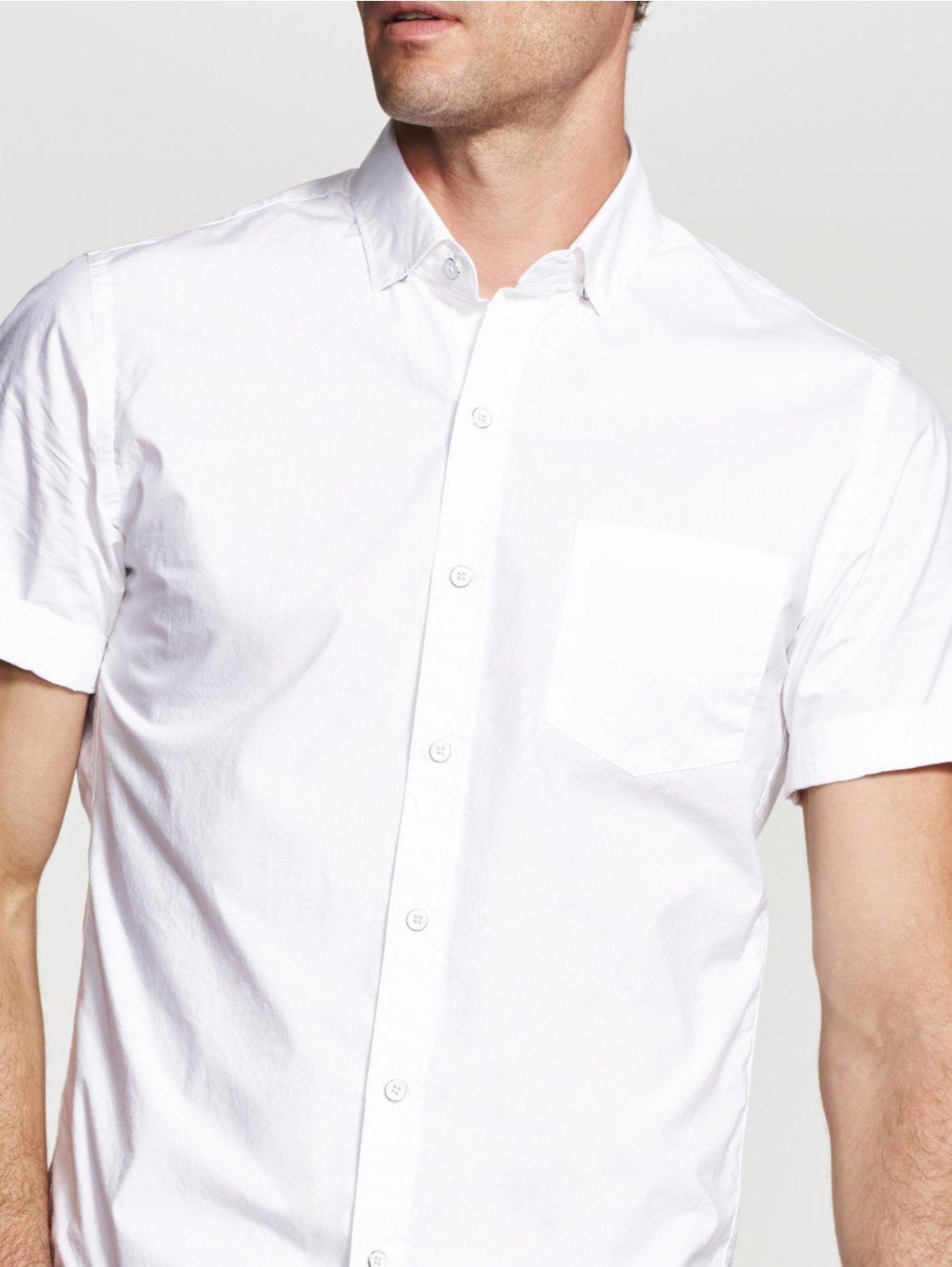 Men Shirt - Bowery & Bleecker Slim Short Sleeve White - DL1961