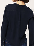 Women Shirt - W 3Rd & Sullivan Long Sleeve Crop Washed Black Overdye - DL1961