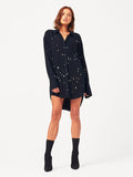 Women Shirt - Rivington & Essex Oversize Dress Black Overdye W. Paint Splatters - DL1961