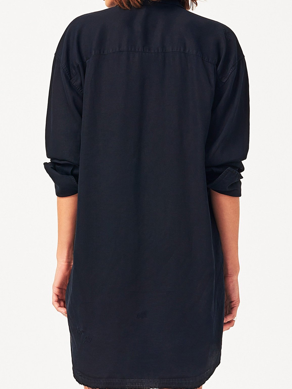 Women Shirt - Rivington & Essex Oversize Dress Black Overdye W. Paint Splatters - DL1961