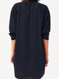 Women Shirt - Rivington & Essex Oversize Dress Black Overdye W. Paint Splatters - DL1961