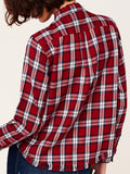 Women Shirt - W 3Rd & Sullivan Long Sleeve Crop Red Plaid - DL1961
