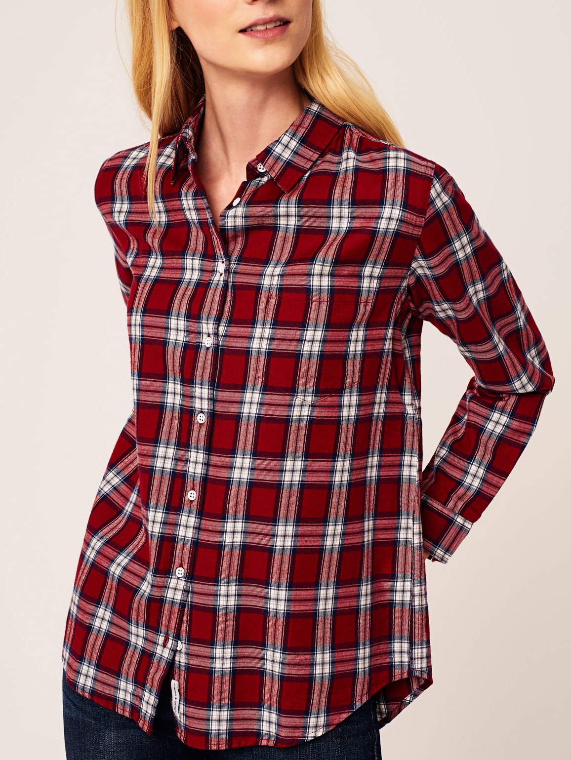 Women Shirt - Mercer & Spring Regular Red Plaid - DL1961