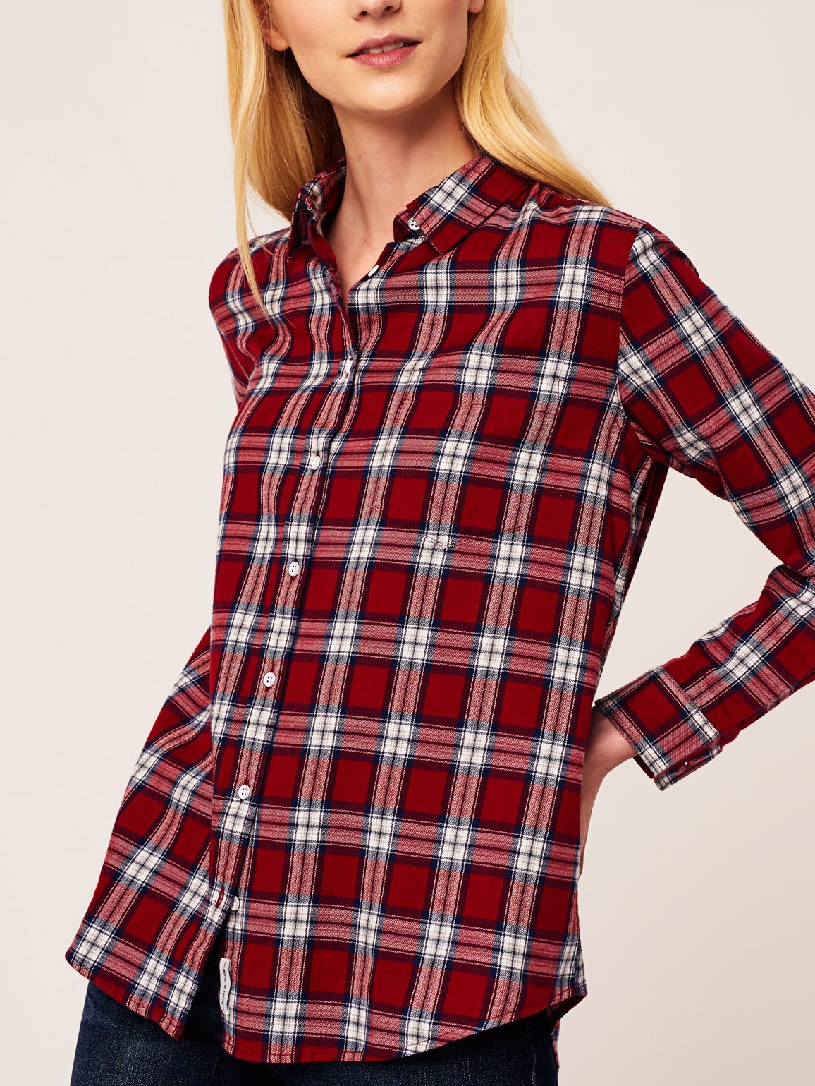 Women Shirt - Mercer & Spring Regular Red Plaid - DL1961