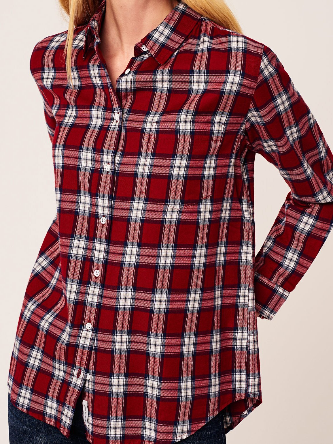 Women Shirt - Mercer & Spring Regular Red Plaid - DL1961