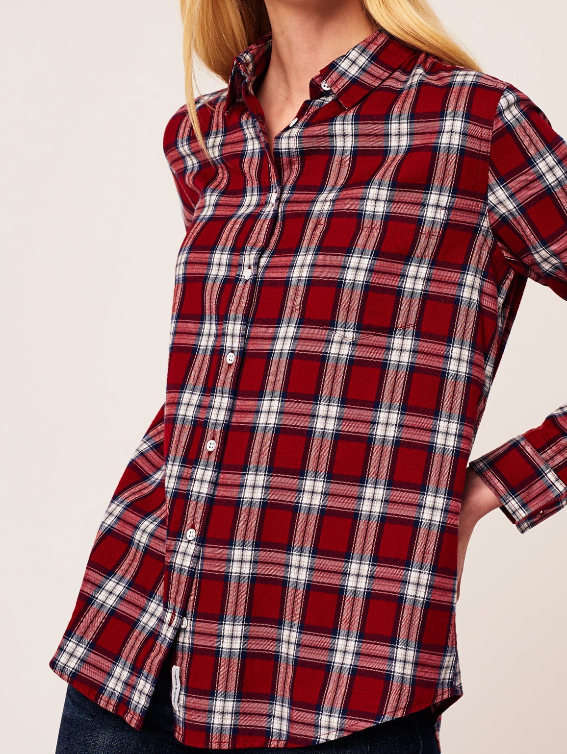 Women Shirt - Mercer & Spring Regular Red Plaid - DL1961