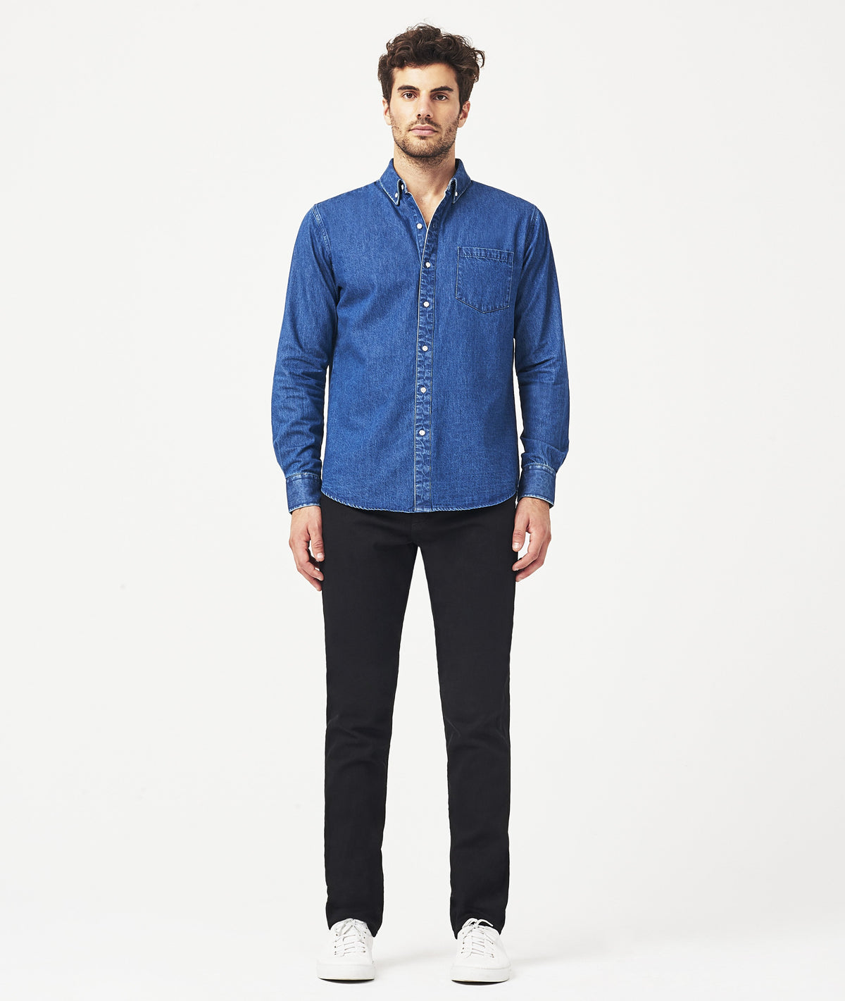 Hudson & Perry Slim Shirt Midwash Indigo