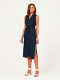 Women Shirt - Lispenard Sleeveless Shirt Dress Washed Black Overdye - DL1961