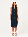 Women Shirt - Lispenard Sleeveless Shirt Dress Washed Black Overdye - DL1961