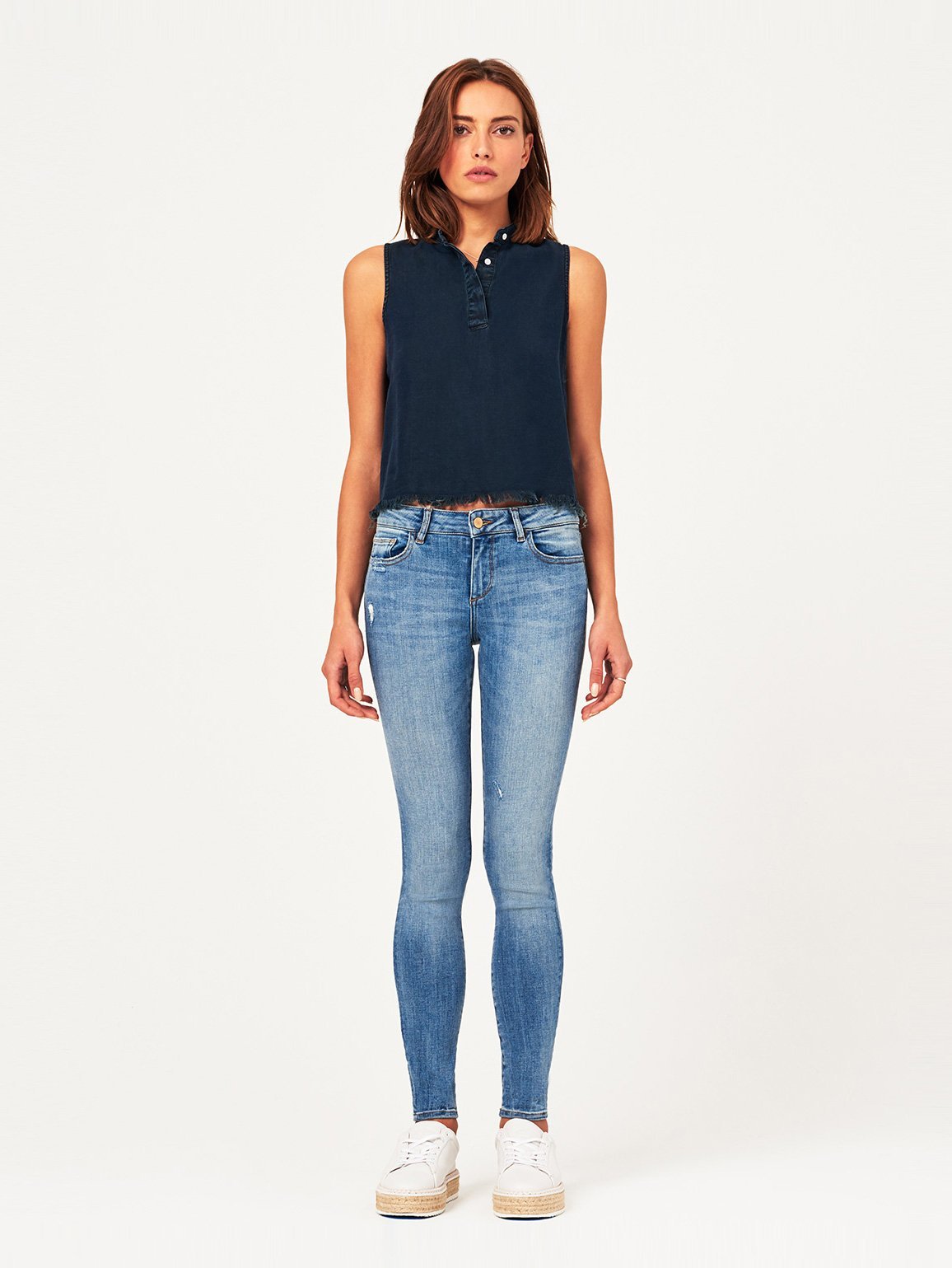 Women Shirt - Gansevoort Sleeveless Washed Black Overdye - DL1961