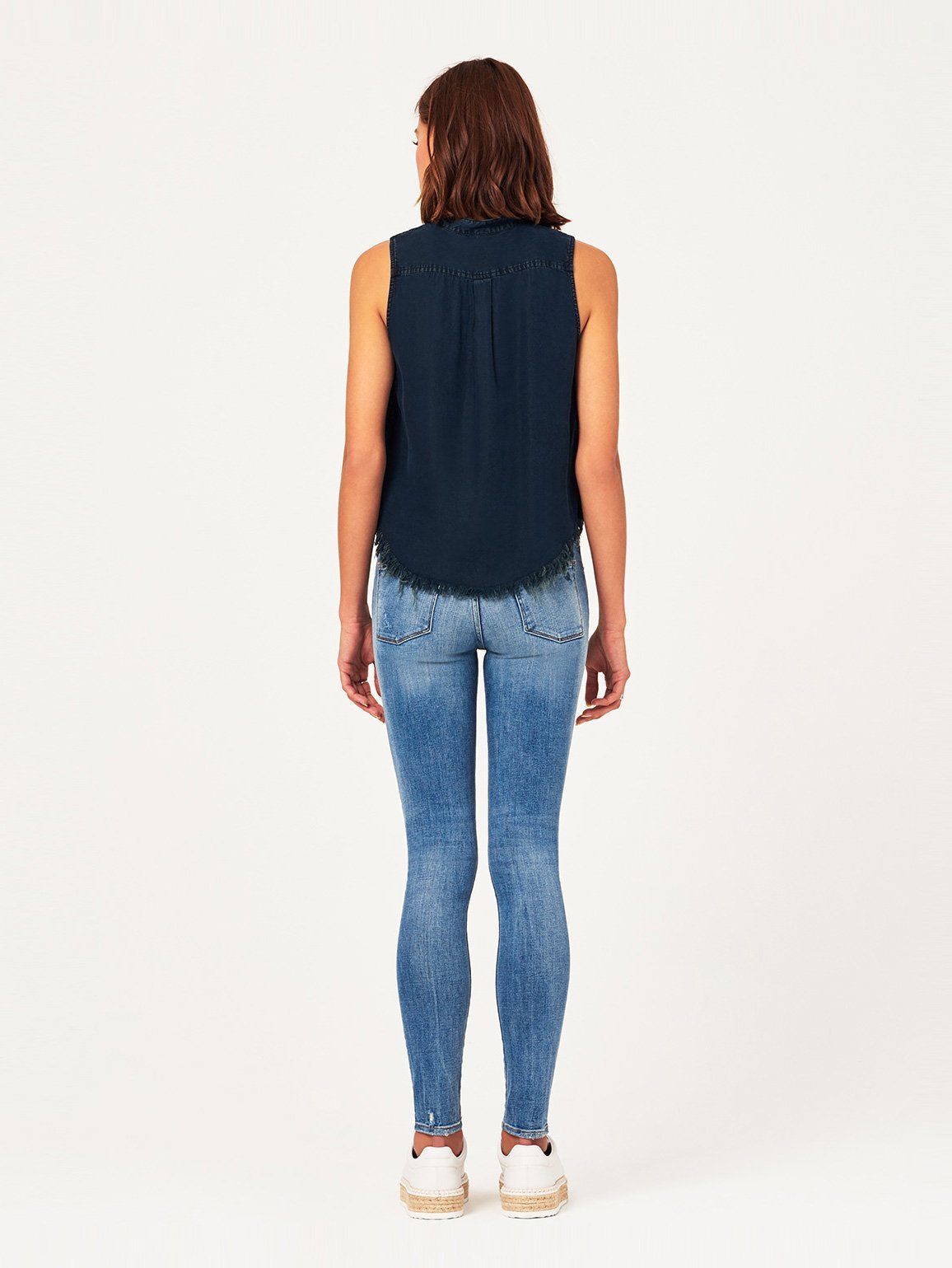 Women Shirt - Gansevoort Sleeveless Washed Black Overdye - DL1961