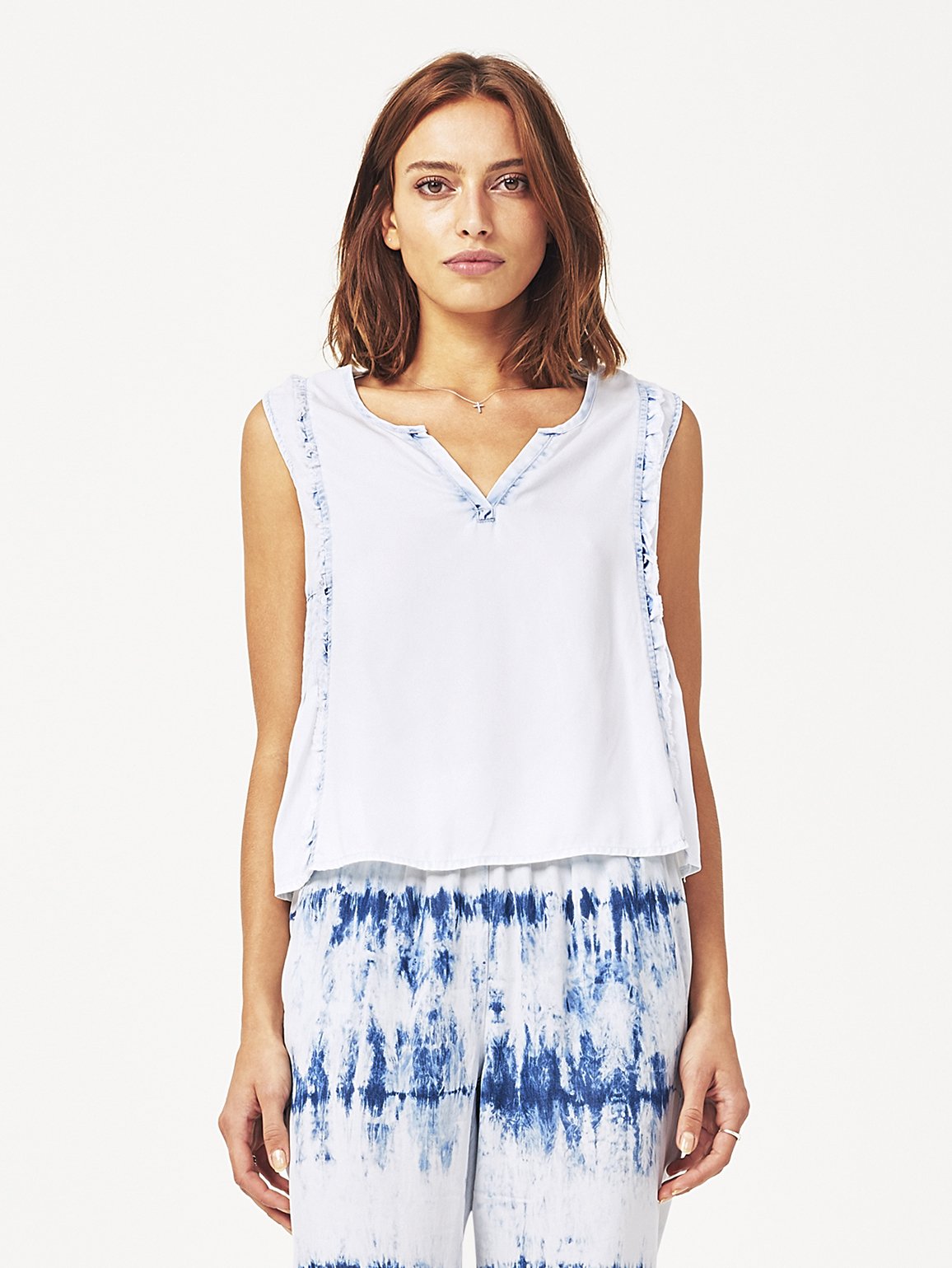 Mulberry St Sleeveless Top Irregular Bleach