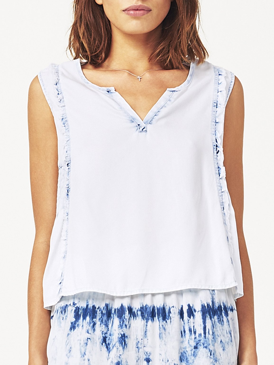 Mulberry St Sleeveless Top Irregular Bleach