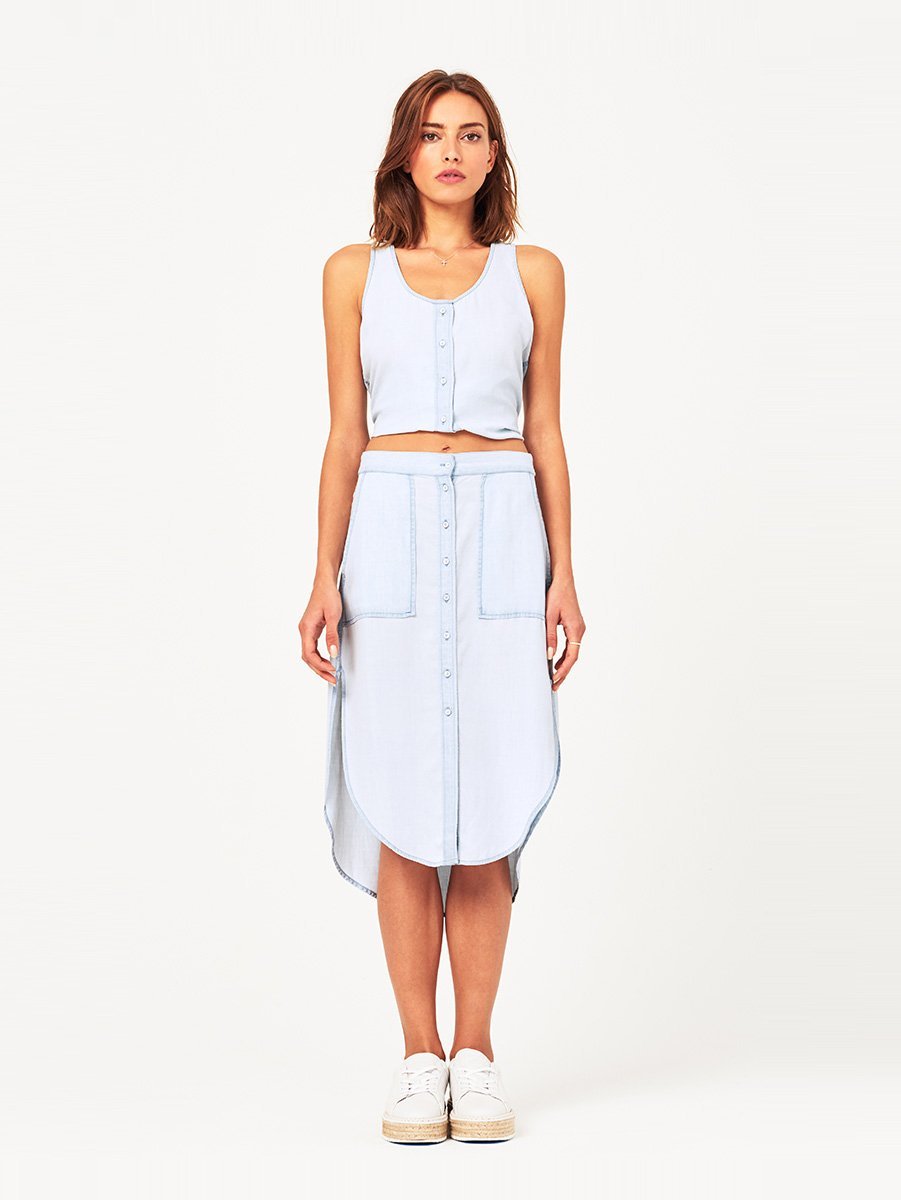 White & Varet Midi Skirt Bleach